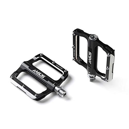 Mountain Bike Pedal : DHJZS Use For Ansjs Bicycle Non-Slip Mountain Bike Pedals Ultra Strong Colorful Cr-Mo CNC Machined 9 / 16 Inch Sealed Bearings For Road BMX MTB Fixie Bike (Color : Black)