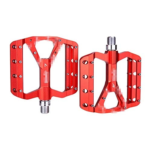 Mountain Bike Pedal : DHTOMC Mountain Bike Pedals Aluminum Alloy Ultra-lightweight Anti-slip Durable 1 Pair Bicycle Pedals Mountain Bike Pedals Bike Accessories Anti-skid Surface (Size:Onesize; Color:Red)