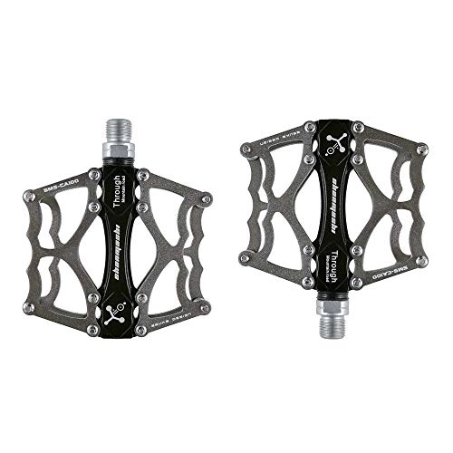 Mountain Bike Pedal : DHTOMC Mountain Bike Pedals Bicycle Bearing Foot Pedal Mountain Bike Pedal Palin Pedal Aluminum Alloy Pedal Multi-color Optional for MTB Road Bicycle (Color : Gray, Size : One size)