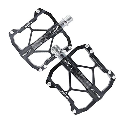 Mountain Bike Pedal : DHTOMC Mountain Bike Pedals Bicycle Pedal Pelin Bearing Mountain Bike Aluminum Pedal Bicycle Accessories Equipment Black for MTB Road Bicycle (Color : Black, Size : One size)