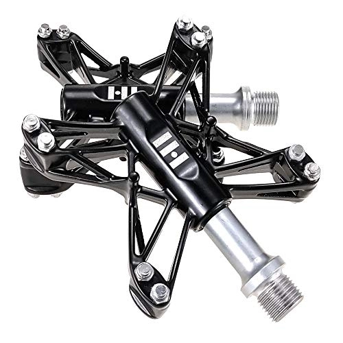 Mountain Bike Pedal : DHTOMC Mountain Bike Pedals Road Bike Pedals Magnesium Alloy Lightweight Pedal Downhill Mountain Bike Pedals for MTB Road Bicycle (Color : Black, Size : One size)