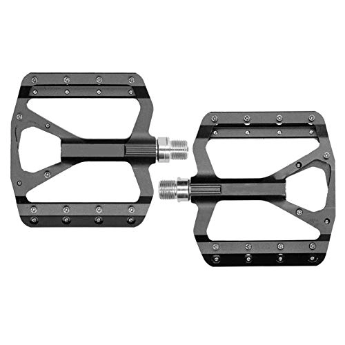 Mountain Bike Pedal : Dilwe 2PCS Bike Pedal, Aluminum Alloy Non‑Slip Bike Pedal Bicycle Foot Rest Bicycle Accessories Suitable for Most Bicycles and Mountain Bikes(Black)