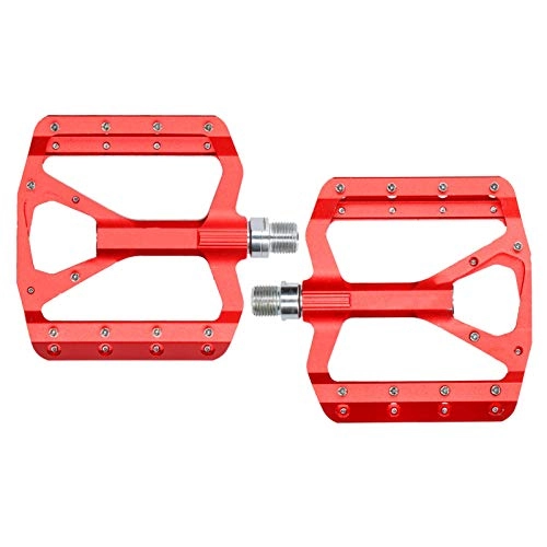 Mountain Bike Pedal : Dilwe 2PCS Bike Pedal, Aluminum Alloy Non‑Slip Bike Pedal Bicycle Foot Rest Bicycle Accessories Suitable for Most Bicycles and Mountain Bikes(Red)