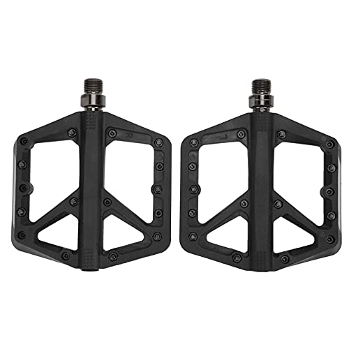 Mountain Bike Pedal : Dilwe Bicycle Pedals, Durable Nylon Fiber 3 Bearings Anti‑Slip Bicycle Pedals Cycling Platform Flat Pedals Replacement Parts for Mountain Bike
