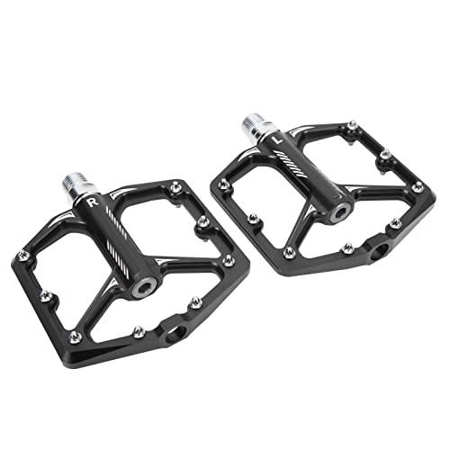 Mountain Bike Pedal : Dilwe Bike Pedal, Aluminum Alloy Anti Slip Cycling Pedal for Most Mountain Bikes, Road Bikes and Other Models with 1.5cm Threaded Interface, etc(Black)