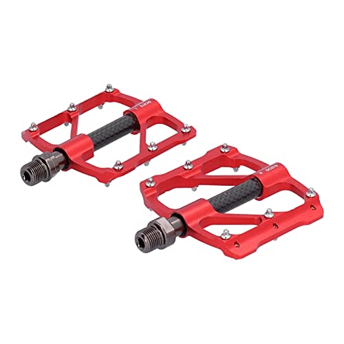 Mountain Bike Pedal : Dilwe Bike Pedals, 1 Pair Nonslip 3 Bearing Bike Pedal Compatible with Mountain Road Bike(red)