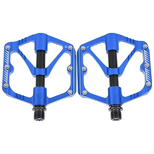 Mountain Bike Pedal : Dilwe Universal Bicycle Pedal, Bike 3 Bearing Aluminum Alloy Widen Pedal S Cleat Mountain Bicycle Bearing Pedal(blue)
