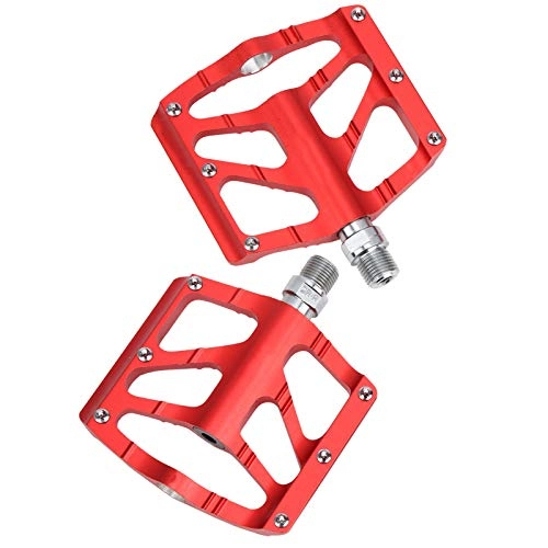 Mountain Bike Pedal : Dpofirs JT05 Red Color Aluminum Alloy Pedals for Road Bikes, Waterproof Pedals with 6 Non-slip Tips for Mountain Bikes, High Speed ​​Bearings
