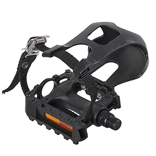 Mountain Bike Pedal : DRBIKE Bike Pedals with Toe Clips / Cages and Straps, 9 / 16" PP Bicycle Pedals for Exercise Bike Spin Bike Mountain Bike, 1 Pair