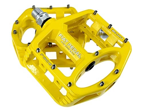 Mountain Bike Pedal : DSAEFG Metal Bicycle Pedals Mountain Bike Pedal Lightweight Magnesium Alloy Pedal Bicycle Bearing Ankle Mountain Bike Wide Lubrication Flat Pedal (color : Yellow)