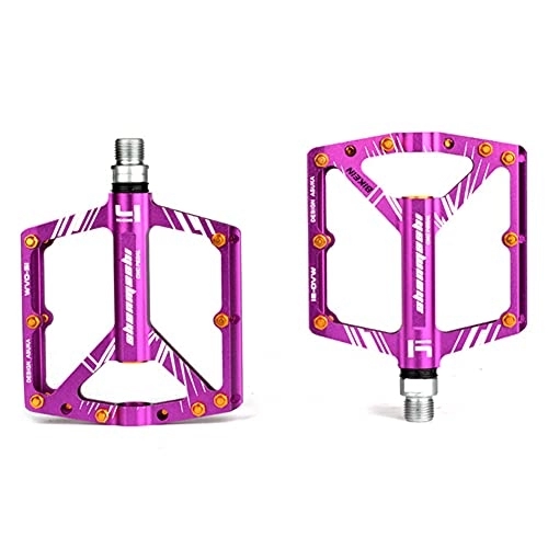 Mountain Bike Pedal : DSFHKUYB Bicycle Metal Pedals Mountain Road Bike Pedals Mountain Bike Aluminum Alloy Ultra-Thin Bearing Pedals for MTB, Purple