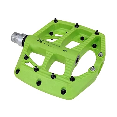 Mountain Bike Pedal : DSFHKUYB Bicycle Pedals Nylon Pedals Composite Flat Pedals Mountain Bike Pedals with Bearing Non-Slip Waterproof Anti-Dust MTB Bike Pedals, Green