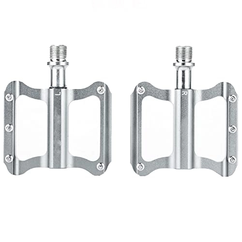 Mountain Bike Pedal : DSFHKUYB Bike Pedal, 2 pair Mountain Pedals MTB Aluminum Alloy Bike Pedals, Lightweight Non-Slip Bicycle Platform Pedals for MTB, 9 / 16-Inch Cr-Mo Steel Spindle, Silver