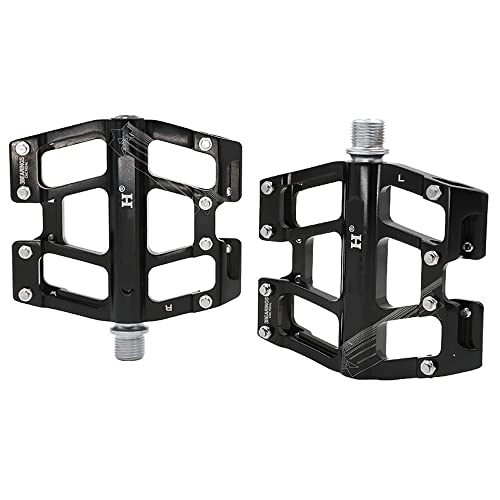 Mountain Bike Pedal : DSFHKUYB Mountain Bike Pedals Aluminum Alloy Bearings Bike Pedals Accessories, Anti-Skid And Stable MTB Pedals Wide Platform Bicycle Pedals, Black