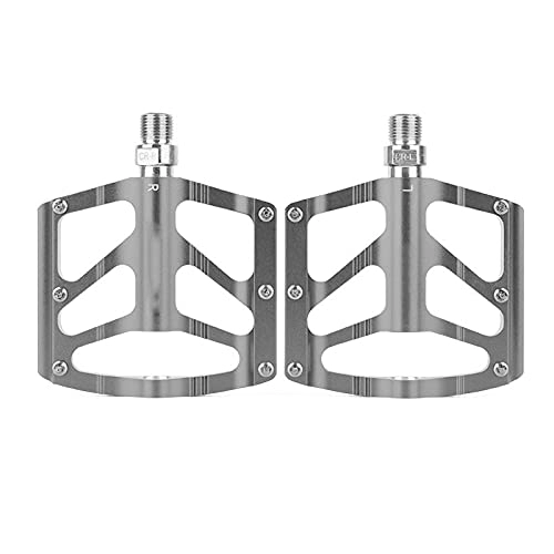 Mountain Bike Pedal : DSMGLSBB Bicycle Pedal, 3 Bearings Bicycle Pedal, Aluminum Alloy with DU Sealed Bearing CNC Machined for Road Mountain BMX MTB, Silver
