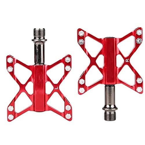 Mountain Bike Pedal : DSMGLSBB Bike Pedals, Aluminium Alloy Mountain Bike Lightweight Pedals Non-Slip Butterfly Shaped Bicycle Platform Pedals for Mountain Road Bike, red