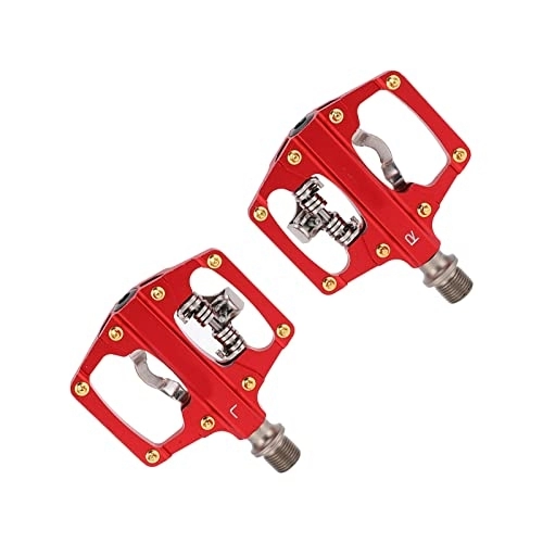 Mountain Bike Pedal : Dual Platform Bike Pedals, Aluminum Alloy High Strength Multi Use Mountain Bike Pedal Flexible with Cleats for Cycling(Red (boxed))