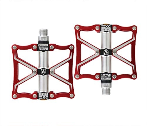 Mountain Bike Pedal : DUBAOBAO 3 bearing bicycle pedal, non-slip ultra-light mountain bike pedal, bearing sealed pedal, ultra-light aluminum alloy, Red