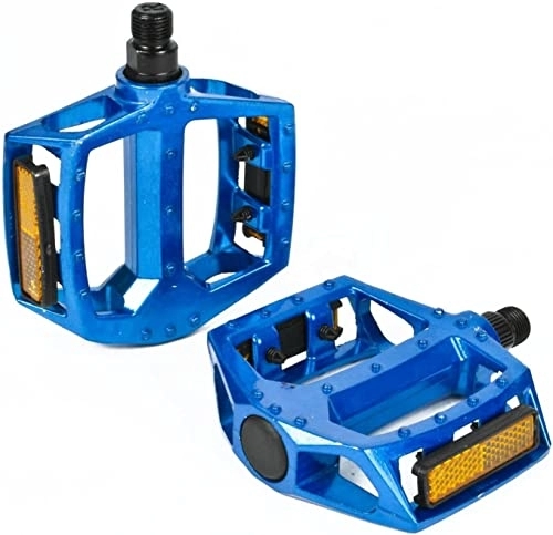Mountain Bike Pedal : DUCOBU Road and mountain bike pedals, 1 Pair Mountain Bike Pedal Aluminum Alloy Mountain Bikes Road Bicycles Platform Pedals MTB Pedals and Fixed Gear Bicycle Fits 9 / 16 Inch (Blue)