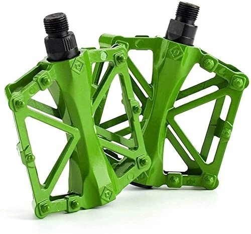 Mountain Bike Pedal : DUCOBU Road and mountain bike pedals, Pair Ultra-light Non-slip Aluminum Alloy Bicycle Mountain Bike Pedal (Color : Green)