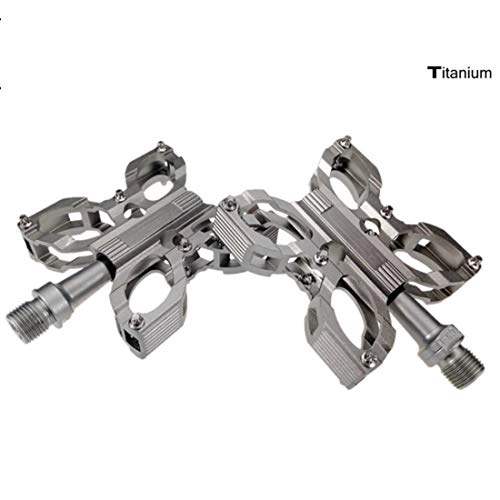 Mountain Bike Pedal : Dulan Ergonomic design pedals, Aluminum Alloy Bicycle Pedal Palin Ultra-light Anti-skid Bearing Pedal Butterfly Mountain Bike Pedal Cycling Components & Parts (Color : Silver)