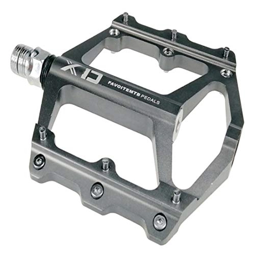 Mountain Bike Pedal : Dulan Ergonomic design pedals, Mountain Bike Bearing Pedals Green Surface Oxidation Palin Pedal Anti-slip Cycling Components & Parts (Color : Gray)