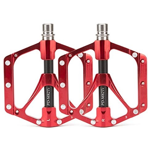 Mountain Bike Pedal : Dulan Ergonomic design pedals, Mountain Bike Titanium Alloy Bearing Pedals Lightweight Treading Palin Riding Ankle Cycling Components & Parts (Color : Random Color)