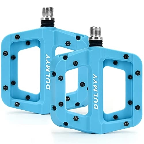 Mountain Bike Pedal : DULMYY MTB Pedals Mountain Bike Pedals Lightweight Non-Slip Nylon Bicycle Platform Pedals for BMX MTB 9 / 16" Blue