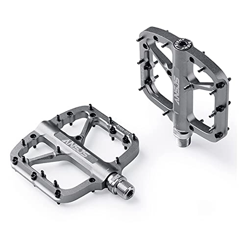 Mountain Bike Pedal : DUNRU Bike Pedal Mountain Bike Pedals Platform Bicycle Flat Alloy Pedals 9 / 16" Sealed Bearings Pedals Non-Slip Alloy Flat Pedals Road Bike Pedals (Color : A012 Tit)