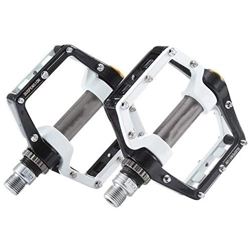Mountain Bike Pedal : Durable Bike Pedals Ultra Light MTB Sealed Bearing Bicycle Pedals 9 / 16" Aluminum Alloy Road Mountain Bike Cycling Pedals (Color : Black)
