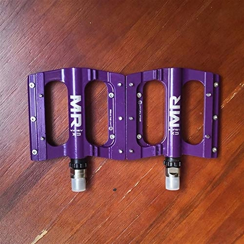 Mountain Bike Pedal : DWSLY Bicycle mountain bike pedal Aluminum Alloy Road Bike Pedals Ultralight MTB Bearing Long Axis Bicycle Pedal Bike Parts Suitable for mountain bikes, folding bikes (Color : Purple)