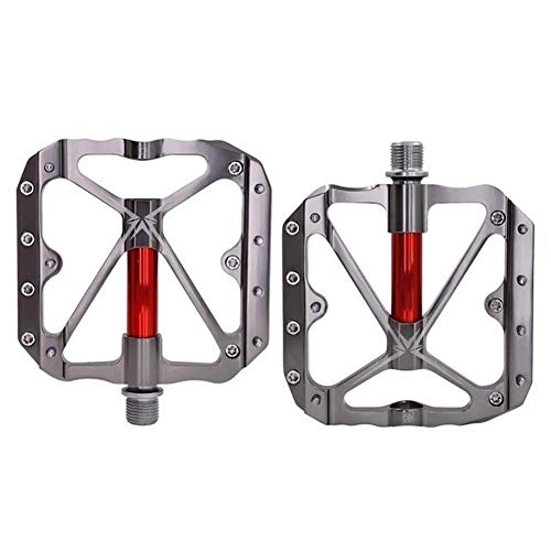 Mountain Bike Pedal : DWSLY Bicycle mountain bike pedal Mountain Bike Pedals Non-Slip Bike Pedals Platform Bicycle Flat Alloy Pedals 9 / 16 Needle Roller Bearing Suitable for mountain bikes, folding bikes (Color : Titanium)