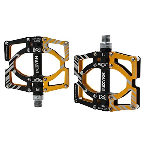 Mountain Bike Pedal : elegantstunning Universal Ultralight Mountain Bike Pedals MTB Pedals Aluminium Alloy Bicycle Flat Pedals MTB Cycling Sports Accessories MZ-Y09 black gold (black tube) Special size
