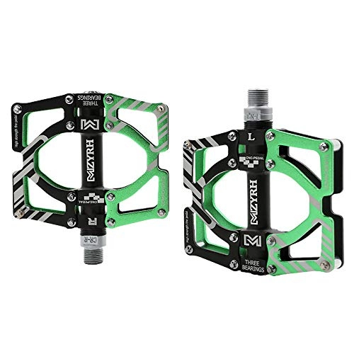 Mountain Bike Pedal : elegantstunning Universal Ultralight Mountain Bike Pedals MTB Pedals Aluminium Alloy Bicycle Flat Pedals MTB Cycling Sports Accessories MZ-Y09 black green (black tube) Special size