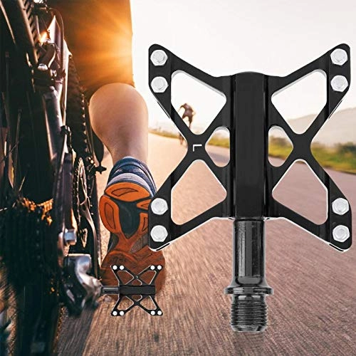 Mountain Bike Pedal : Emoshayoga Aluminium Alloy Mountain Road Bike Lightweight Pedals High durability Pedals Bicycle Replacement Tool High robustness wear-resistant for Home Entertainment(black)