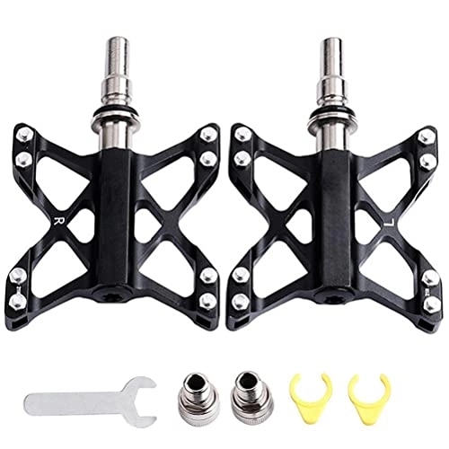 Mountain Bike Pedal : Enkomy Mountain Bike Pedals, Aluminum Alloy Quick Release Bicycle Pedals, Non-slip Wide Pedals Ultralight Bicycle Pedals For E-bike, Mountain Bike
