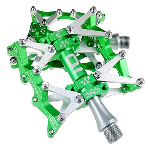 Mountain Bike Pedal : Ergonomic design pedals, 6 Bearing Mountain Bike Pedals Fixed Gear Bicycle Road Bicycle 3 Palin Pedals 3D Design Pedals Non-slip Comfort Cycling Components & Parts (Color : Green)