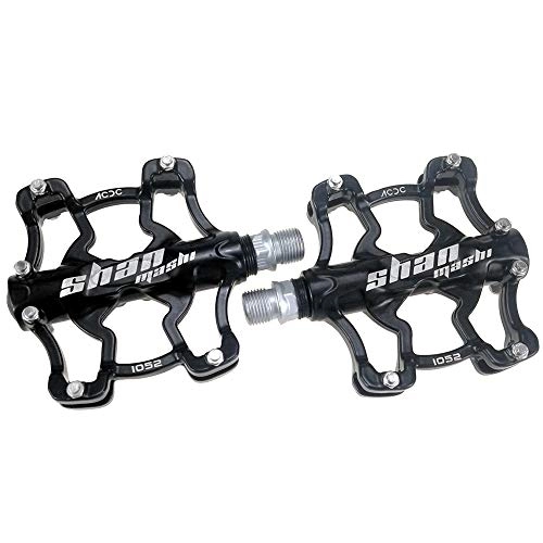 Mountain Bike Pedal : ERJQ Bike Bicycle Pedals, Aluminum Alloy Cycling Hybrid Pedals for Mountain Road City Bikes 9 / 16" Thread Spindle