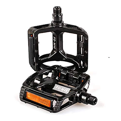 Mountain Bike Pedal : ERJQ Bike Pedals 9 / 16 Inch Spindle Bearing High-Strength Non-Slip Large Flat Platform for Comes with Double Reflector Mountain Bike Road Bicycle