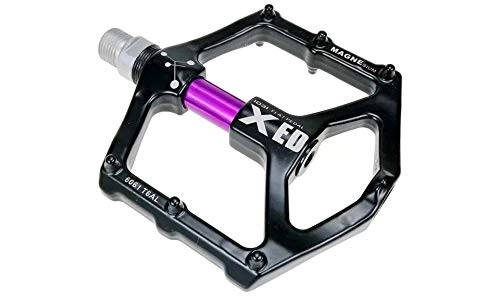 Mountain Bike Pedal : Evetin Magnesium 1031 Flat Platform Pedals, 9 / 16 Inch, Ultra-Light and Anti-Slip for MTB / BMX / Road Bike / Trekking, purple