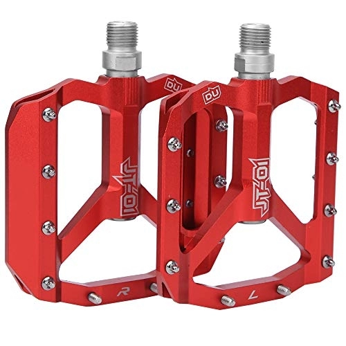 Mountain Bike Pedal : EVTSCAN Aluminum Alloy Bicycle Pedals for Road or MTB Bike, 3 Bearing Non Slip Mountain Bike Pedals(Red)