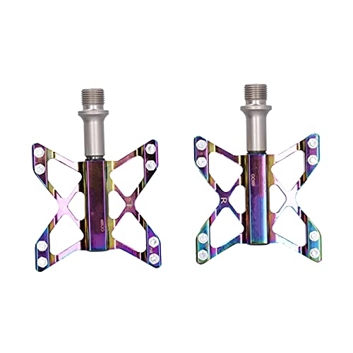 Mountain Bike Pedal : EVTSCAN Mountain Bike Colorful Pedals Road Bicycle Anti‑Slip Alloy Pedals Replacement 1 Pair