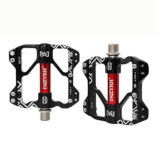 Mountain Bike Pedal : EWQ Aluminum Cycling Bike Pedals, 9 / 16 Inch Bicycle Pedals Bike for Road / Mountain with Super Bearing Pedals Lightweight Stable Plat with Anti-Slip Cycling Bike Pedal, 1