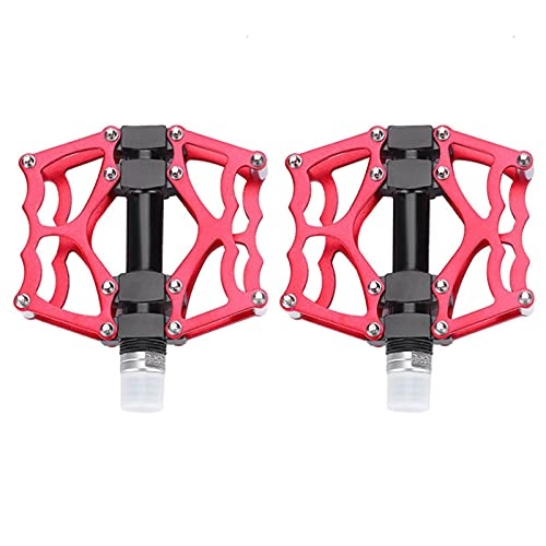 Mountain Bike Pedal : EXCLVEA Bike Pedals Aluminium Alloy Mountain Bike Road Bicycle Pedals Replacement Pedals for Cruiser Cyclocross Bike (Color : Red, Size : 11.8x10.5x2.7cm)