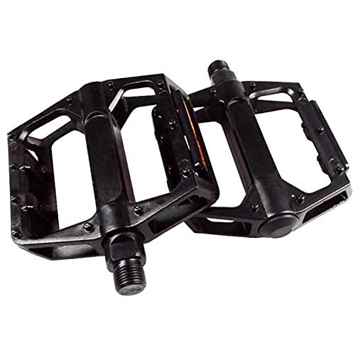 Mountain Bike Pedal : EXCLVEA Bike Pedals Aluminum Alloy Widened Enlarged Mountain Bike Bicycle Pedals Universal Portable for Cruiser Cyclocross Bike (Color : Black, Size : 12.4x10x2.5cm)