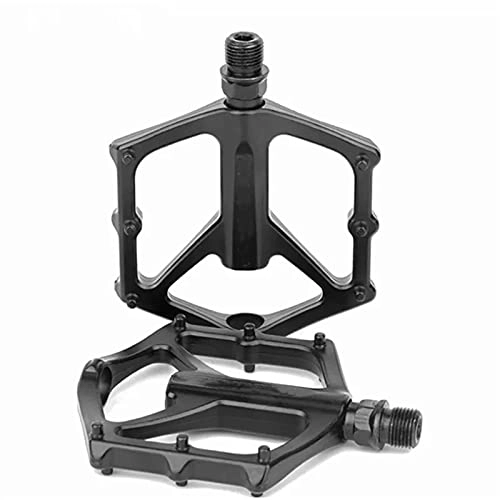 Mountain Bike Pedal : EXCLVEA Bike Pedals Bicycle Pedal Peadl Mountain Bike Pedals 3 Bearing Road Bike Pedals for Cruiser Cyclocross Bike (Color : Black, Size : 12.3x10x1.8cm)