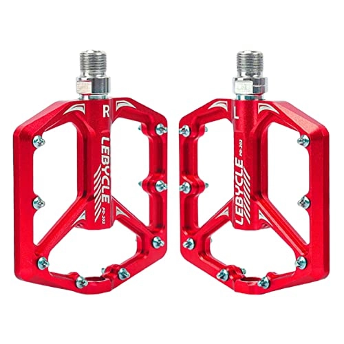 Mountain Bike Pedal : F Fityle Bicycle Pedals Road Mountain Bike Pedals 9 / 16 Inch Aluminum Alloy Flat Platform Bearing Pedals MTB Road Bike Accessories - PD 202 Red
