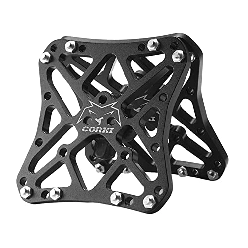 Mountain Bike Pedal : F Fityle Bike Clipless Pedal Platform Adapters Fit for SPD-SL / SPD, Look Keo, Clipless Pedals Convert to Flat Pedals - CNC Aluminum Alloy - Black