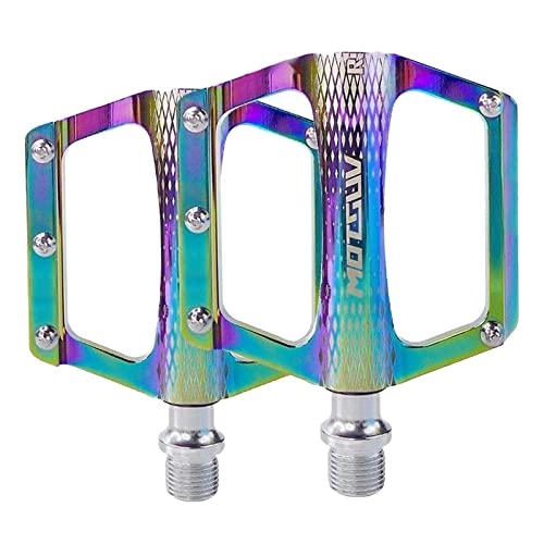 Mountain Bike Pedal : F Fityle Durable Mountain Bicycle Pedals, Flat Pedal, 9 / 16 Inch Outdoor Cycling Folding Road Bike Pedals - Multicolor