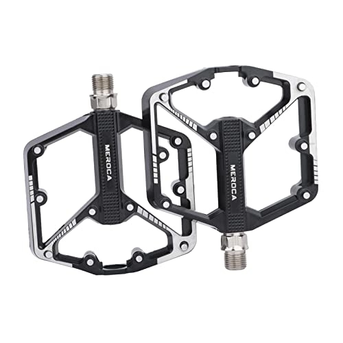 Mountain Bike Pedal : F Fityle Mountain Bike Pedals Aluminum Alloy Non-Slip 9 / 16 Inch Bicycle Platform Flat Pedals Mountain BMX MTB Bike Replacement Parts, Black